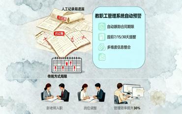 人事合同到期忘提醒？教職工管理系統合同管理功能自動(dòng)預警